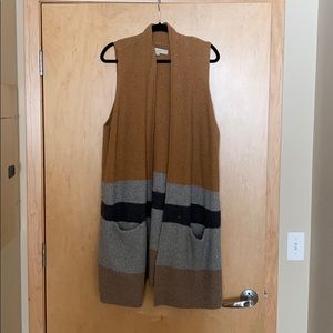 Long open sweater vest